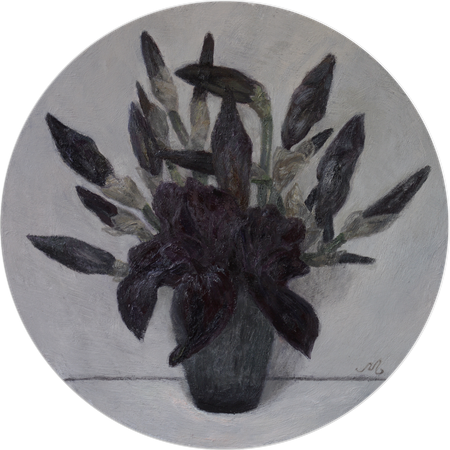 Ольга Менжилий (Картина, живопись - 
                  40 x 40 см) Черные ирисы