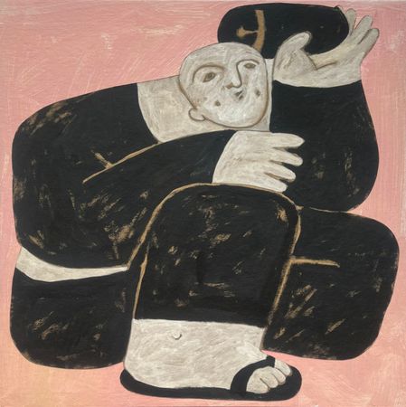 Максим Винокуров (Авторская графика - 
                  30 x 30 см) Бью тапком по голове свой ум