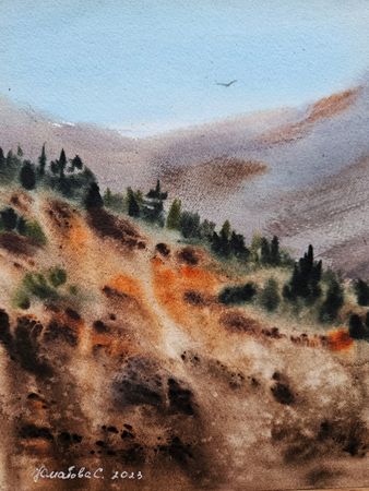 Светлана Юматова (Авторская графика - 
                  30 x 30 см) Путешествие