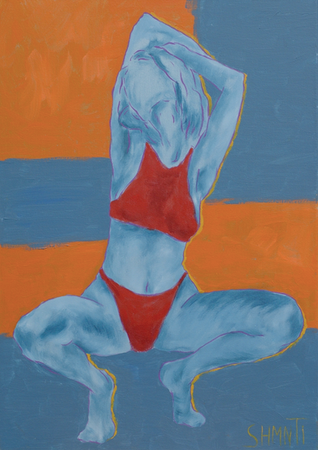 Shomina Ti (Картина, живопись - 
                  50 x 70 см) Синяя из серии Танец