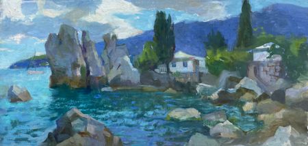 Алина Коршункова (Авторская графика - 
                  50 x 24.5 см) В Гурзуфе