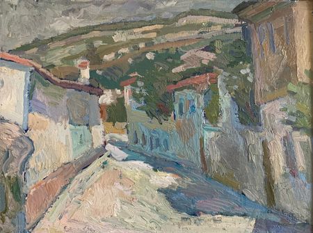 Елизавета Тульчинская (Картина, живопись - 
                  40 x 39 см) Улица. Этюд