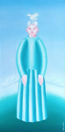 Саша Катинаускиене (Картина, живопись - 
                  30 x 60 см) Девушка на холме