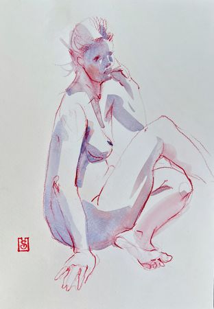 Виктория Севастьянова (Авторская графика - 
                  21 x 30 см) Ню скетч