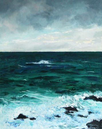 Юлия Арюшина (Картина, живопись - 
                  40 x 50 см) Лигурийское море перед грозой