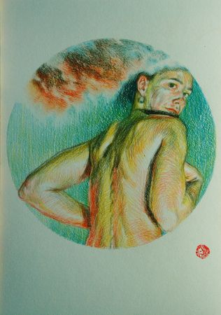 Алан Хатагты (Авторская графика - 
                  30 x 42 см) Аллегорическое тондо
