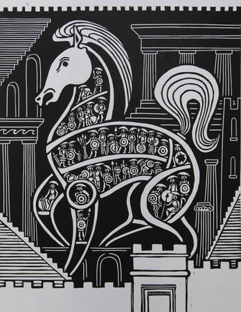 Витана Маковская (Графика печатная - 
                  26 x 33 см) Троянский конь