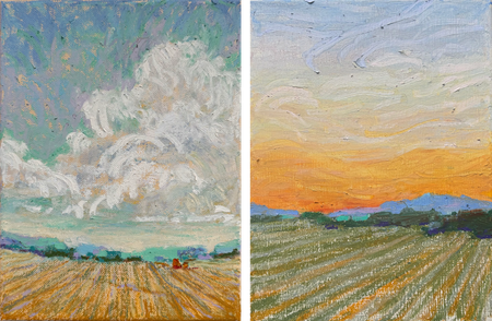 Наталья Журавлева (Картина, живопись - 
                  36 x 24 см) Пейзаж. Тоскана. Диптих