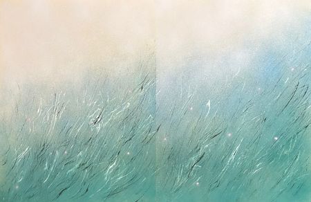 Елена Кашицына (Авторская графика - 
                  100 x 65 см) Трава у дома 3