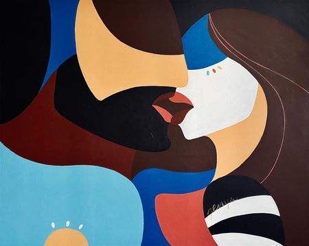 Женя Жари (Картина, живопись - 
                  100 x 80 см) Восточный поцелуй