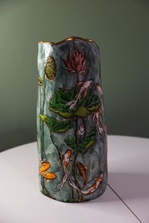Динара Амирова (Объект - 
                  13.5 x 35 см) KOI FISH VASE