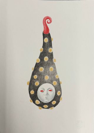 Серафима Сажина (Авторская графика - 
                  21 x 29.5 см) В подвешенном состоянии. Существо подземное