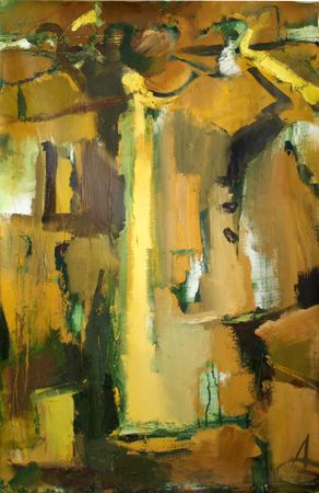 Анастасия Георгиевская (Картина, живопись - 
                  70 x 110 см) Почти взрослая. Из серии "ПОРТРЕТ ГАРДЕРОБА"