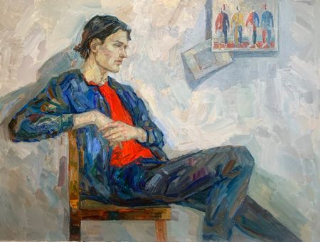 Ева Гец (Картина, живопись - 
                  80 x 60 см) Вдохновляясь Малевичем