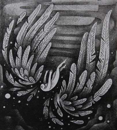 Витана Маковская (Графика печатная - 
                  19.5 x 21.5 см) Падение