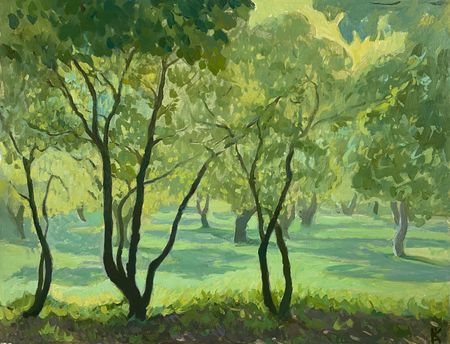 Алексей Кротов (Авторская графика - 
                  42 x 32 см) Яблоневый сад. Коломенское