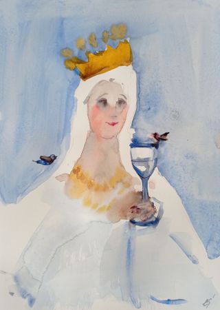 Елена Санина (Авторская графика - 
                  27 x 39 см) Не пей вина, Гертруда