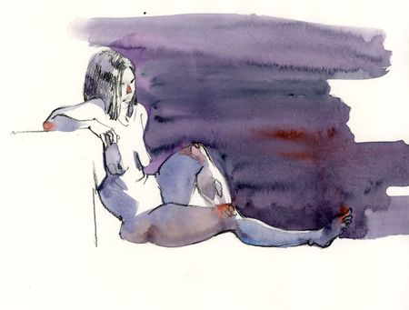 Виктория Севастьянова (Авторская графика - 
                  35 x 27 см) Nude life drawing 009