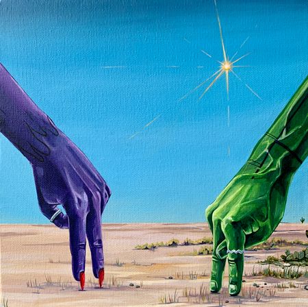 СВЕТ-ЛАНА (Картина, живопись - 
                  30 x 30 см) Первая встреча