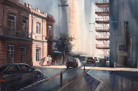 Виктория Севастьянова (Авторская графика - 
                  56 x 38 см) Контрасты