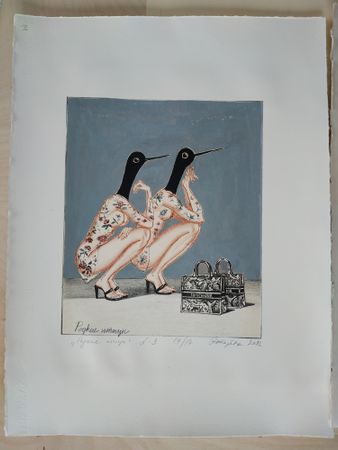 Наталья Лотарева (Графика печатная - 
                  35.5 x 47 см) "Редкие птицы" №14