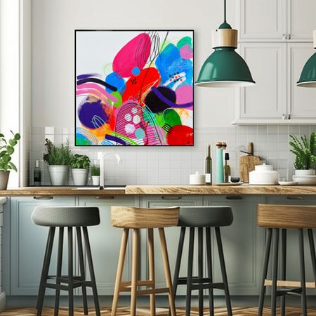 Саша Робинсон (Картина, живопись - 
                  80 x 80 см) Абстрактные яркие овалы