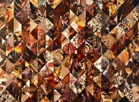 Ольга Андриевская (Коллаж / ассамбляж - 
                  65 x 50 см) Шоколадная лавка