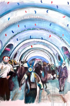 Лина Кордюченко (Картина, живопись - 
                  70 x 150 см) Путники 2