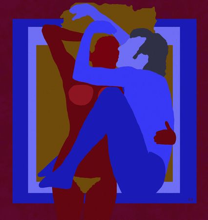 Лариса Корж (Графика цифровая (принты) - 
                  35 x 35 см) В объятиях