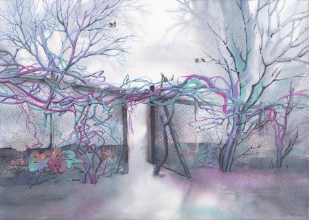 Ольга Безлепкина (Авторская графика - 
                  70 x 50 см) Сад. Состояние 2