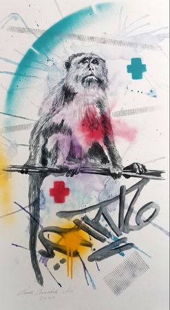 Денис Шевчук (Авторская графика - 
                  40 x 72.5 см) Monkey