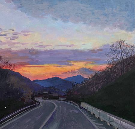 Алена Сокольникова (Авторская графика - 
                  39 x 40 см) Михайловский перевал