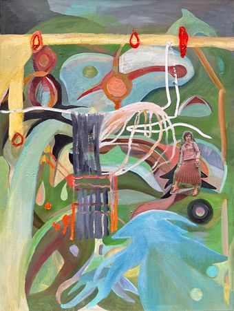 Екатерина Уварова (Картина, живопись - 
                  50 x 80 см) На зеленом