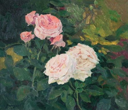 Николай Водолазский (Картина, живопись - 
                  35 x 30 см) Французские розы