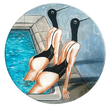 Наталья Лотарева (Картина, живопись - 
                  30 x 30 см) Бассейн