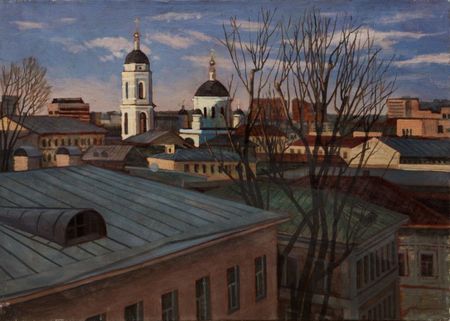 Николай Пак (Картина, живопись - 
                  70 x 50 см) Над крышами