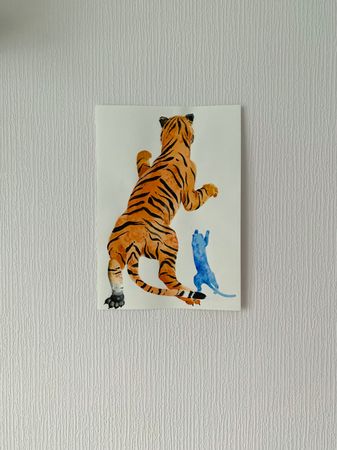 Мария Черепанова (Авторская графика - 
                  21 x 29.7 см) Тигр и кот