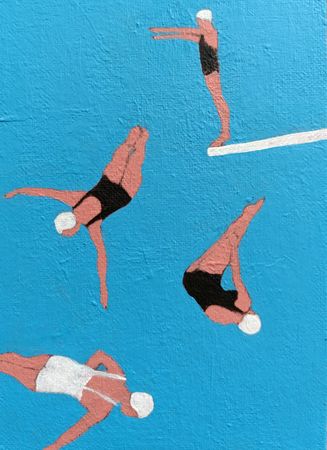 Дарья Петухова (Авторская графика - 
                  13 x 18 см) Купальщицы