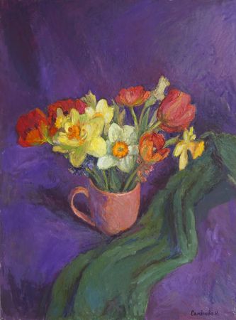 Наталья Семёнова (Картина, живопись - 
                  30 x 40 см) Весенний букет