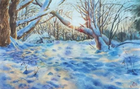 Ирина Пронина (Авторская графика - 
                  56 x 38 см) Зимние блики