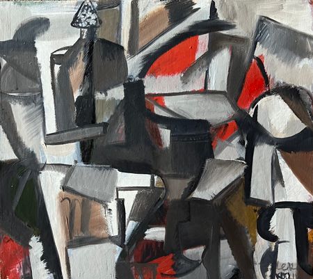 Валерия Козина (Картина, живопись - 
                  50 x 45 см) Бокалы и апельсин