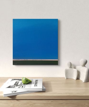 【S12号】good blue(portrait_s) 原画 oil paint Картина, живопись Горизонт – Александра Савина, 35 x 35 см, №33824