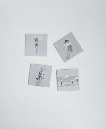 Янина Мутуль (Картина, живопись - 
                  7.5 x 7.5 см) Миниатюры "Минимализм"