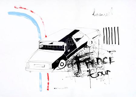 Алексей Васильев (Авторская графика - 
                  86 x 61.5 см) Автомобили 3/4