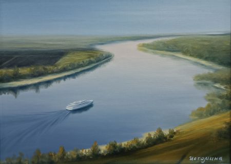 Елена Истомина (Картина, живопись - 
                  24 x 18 см) По просторам рек