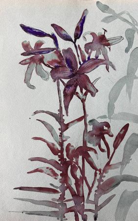 Алена Сокольникова (Авторская графика - 
                  27 x 42 см) Лилии