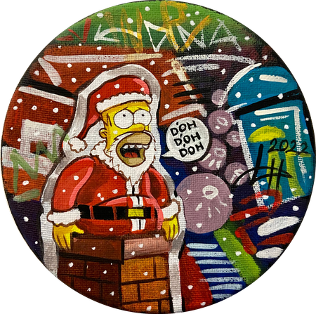 Динара Хёртнагль (Картина, живопись - 
                  15 x 15 см) D’OH D’OH D’OH. Christmas edition