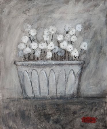 Анастасия Таюрская (Картина, живопись - 
                  23 x 28 см) Белые цветы