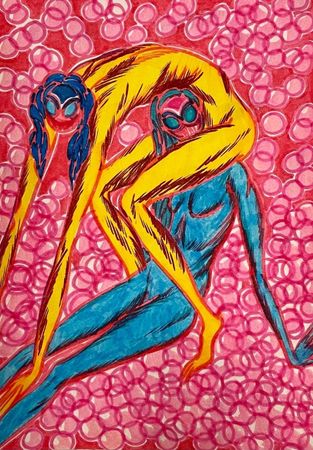 Юлия Кривозубова (Авторская графика - 
                  20 x 30 см) Из серии "La famme della regina"