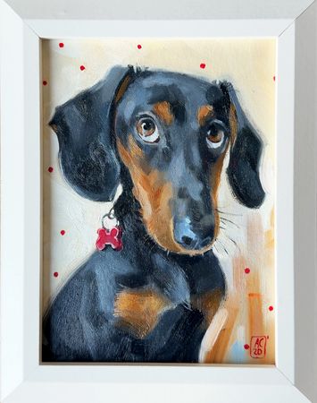 Александра Сергеева (Картина, живопись - 
                  19 x 24 см) Такса